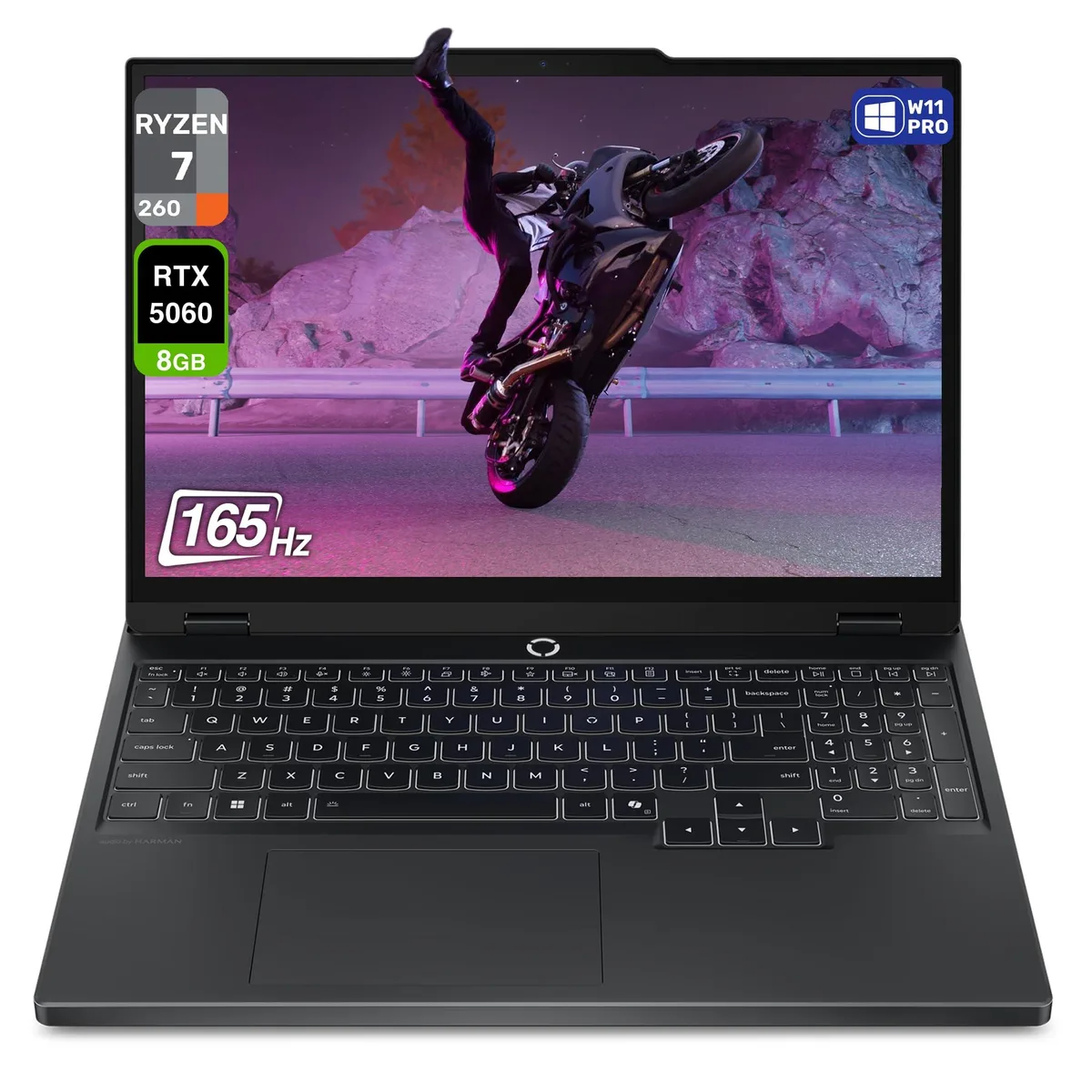 Eclipse Black clamshell laptop with 15.1 inch glossy OLED screen and 24 zone RGB backlit keyboard