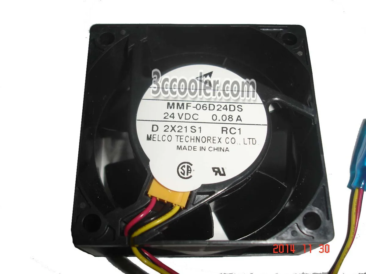 Black 60mm square fan with 3-pin connector