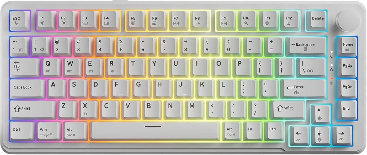 TUKO TUKO Ghost 75% Wireless Mechanical Gaming Keyboard White — produktbild