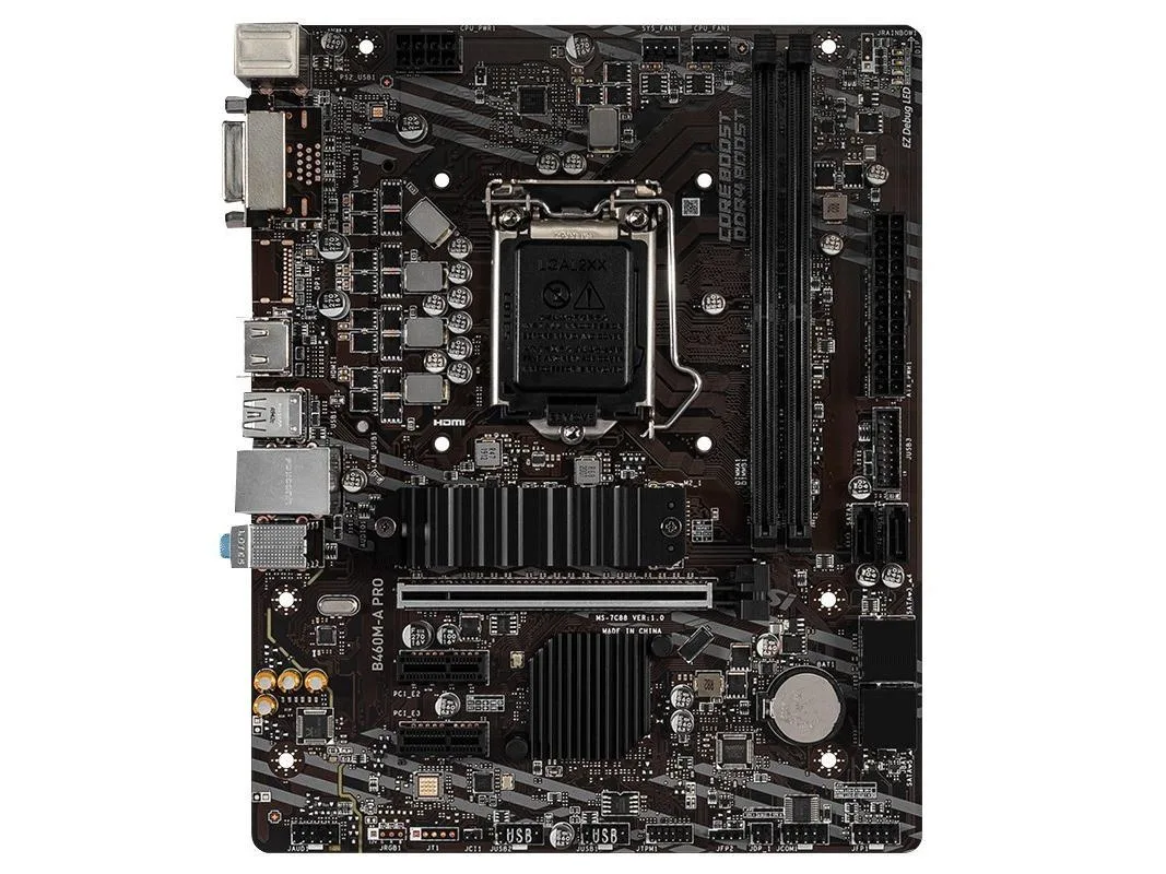 MSI MSI B460M-A PRO Intel motherboard B460 LGA 1200 DDR4 64GB Micro ATX — photo du produit