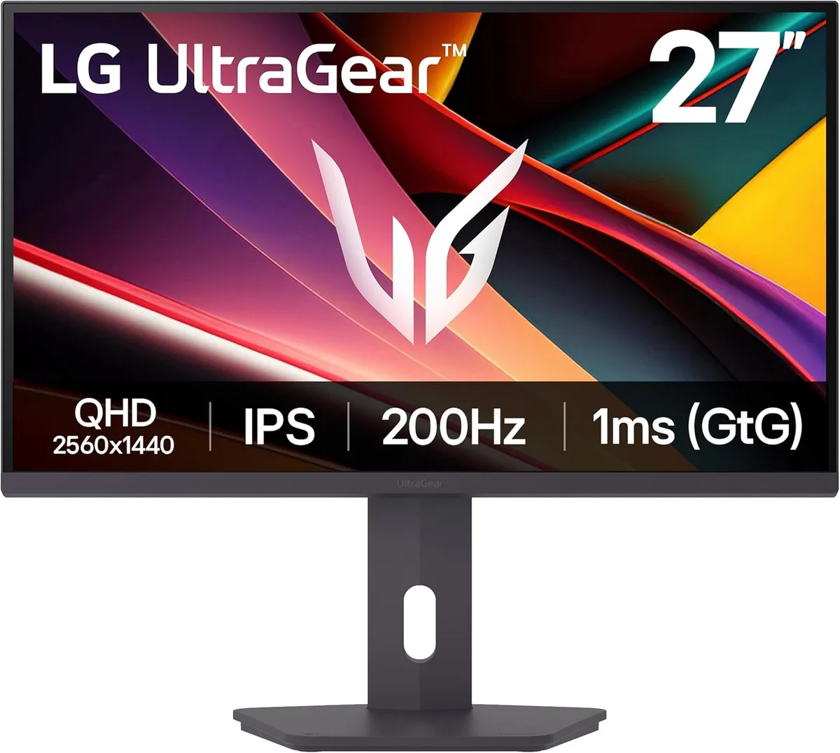 27 inch flat IPS gaming monitor on adjustable stand