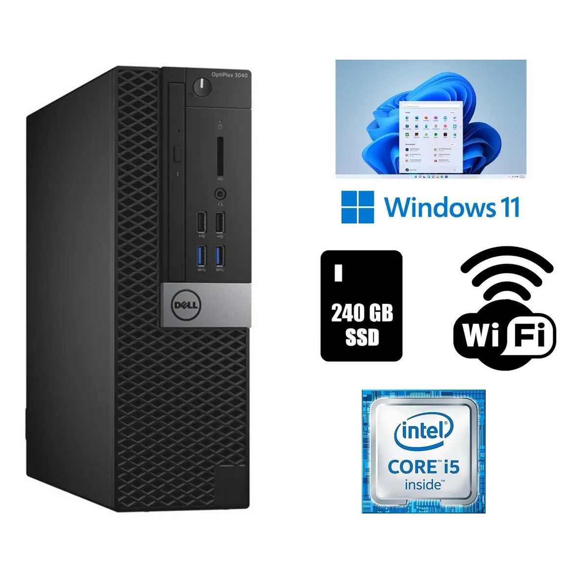 Small black Dell OptiPlex 3040 desktop tower