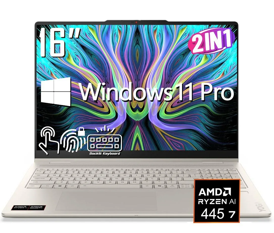 Lenovo Lenovo Yoga 7 2-in-1 16" AMD Ryzen AI 7 445 16GB 512GB Seashell — תמונת המוצר
