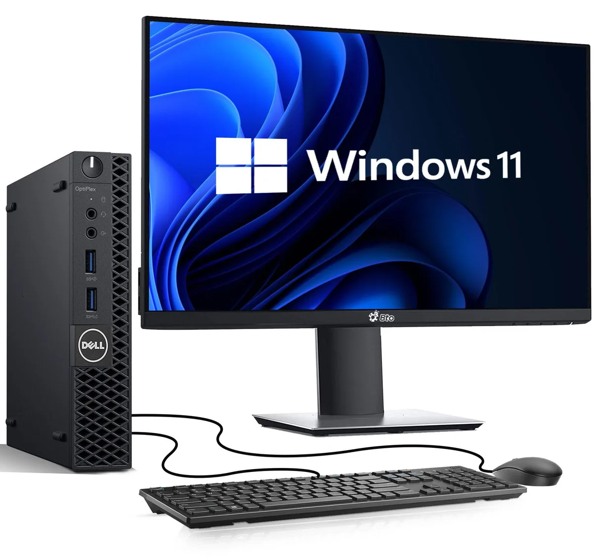 DELL DELL OptiPlex 3070 Tiny desktop PC Intel Core i7-9700T 16GB DDR4 512GB SSD 22 Inch Monitor Windows 11 Pro — product photo