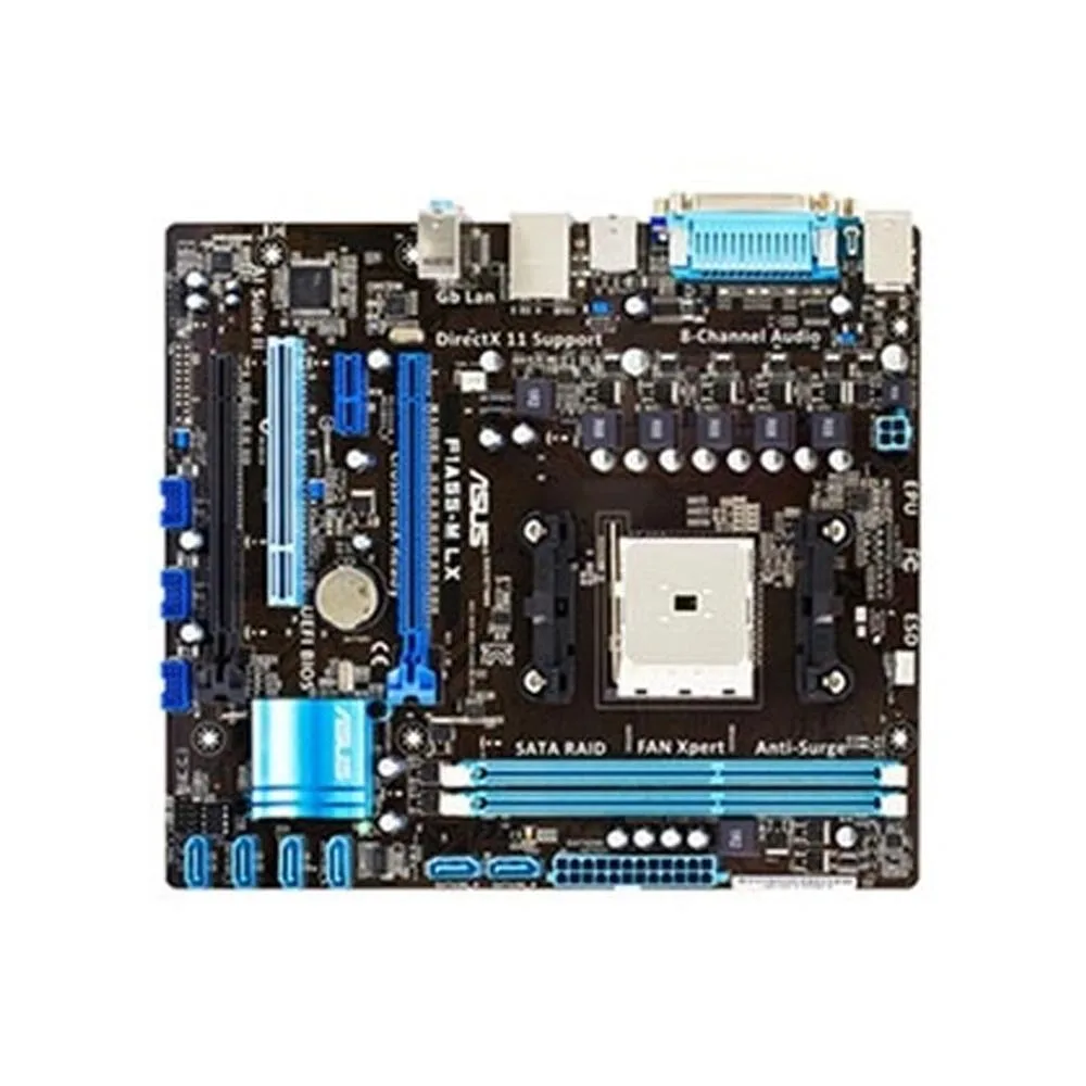 Green Micro ATX motherboard with black sockets and silver heatsinks