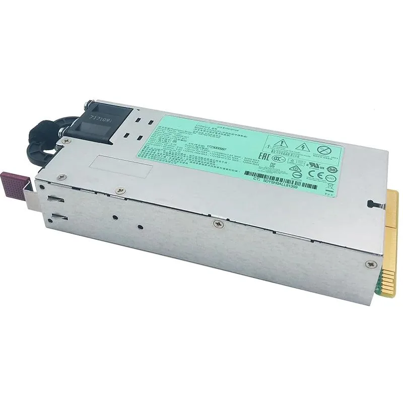 Rectangular silver ATX power supply unit with fan grille and modular connectors