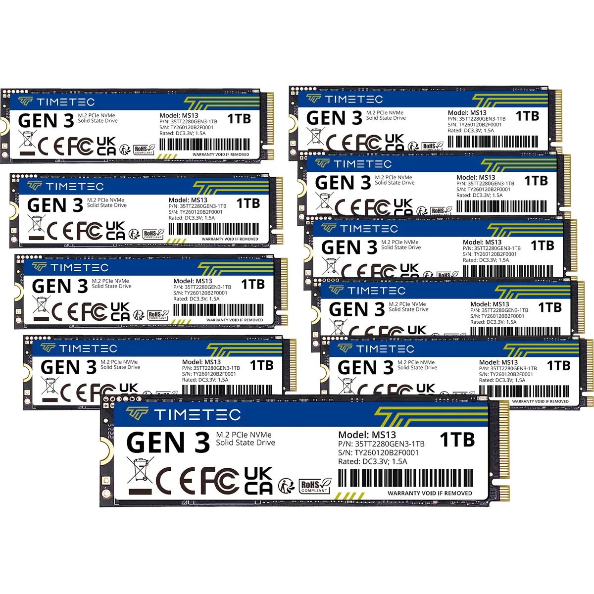 Timetec Timetec 1TB x10 NVMe PCIe 3.0 M.2 2280 internal SSD — product photo