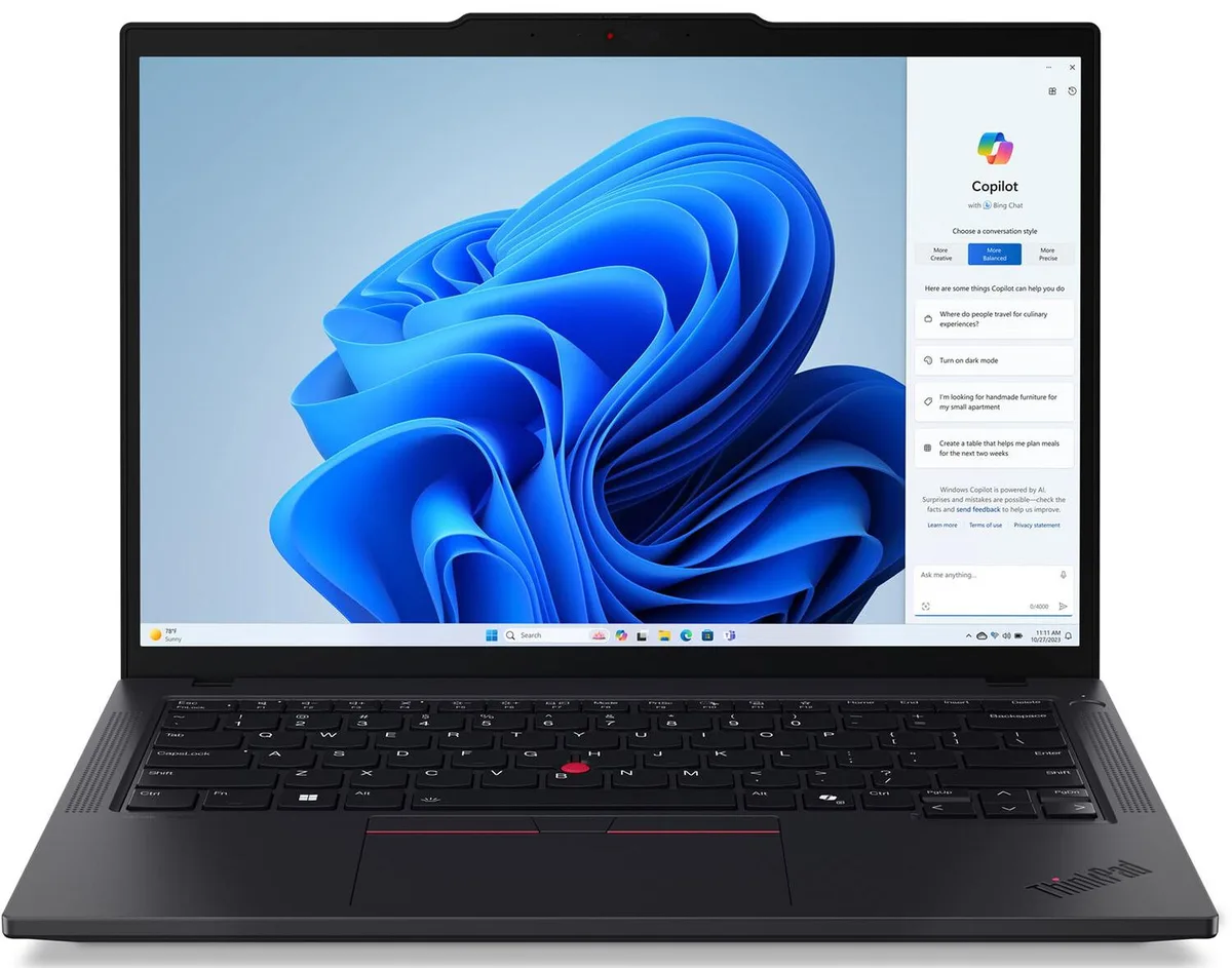 Gray 14 inch laptop closed matte finish ThinkPad logo