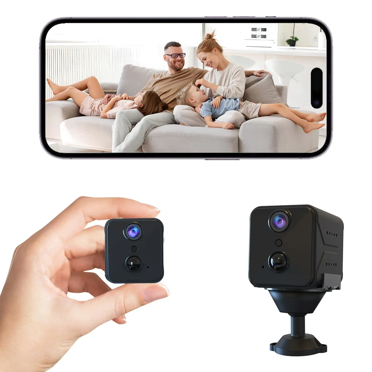 Clover camera 4K 2800mAh 100-day battery indoor wireless surveillance — 商品写真