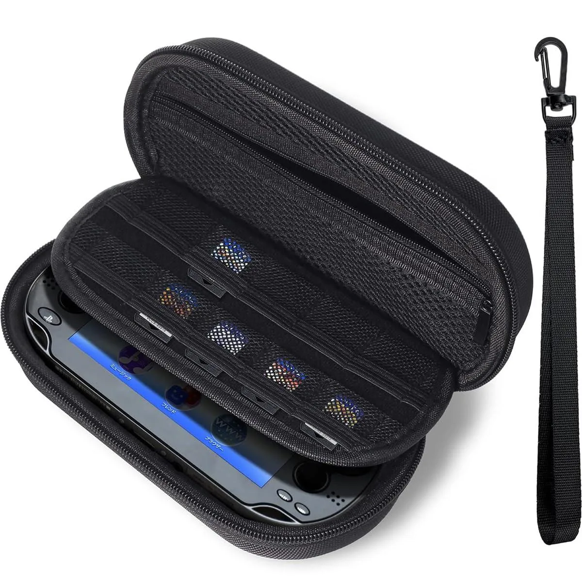 BONAEVER BONAEVER EVA Hard Travel Case for PS Vita 1000, 2000, PSP 3000 Black 10 Game Slots — photo du produit