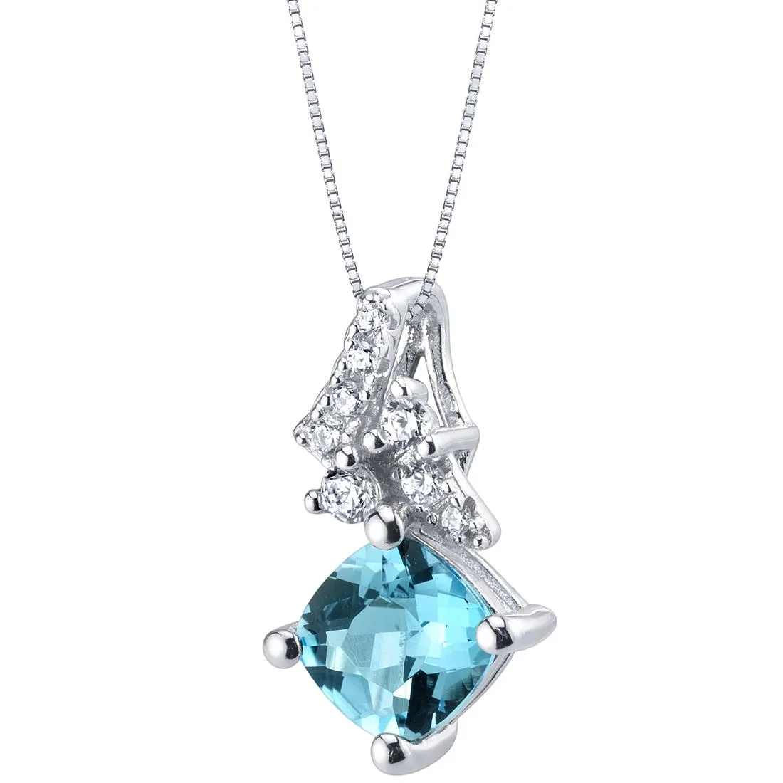 Oravo Oravo Swiss Blue Topaz Sterling Silver 18" Necklace — fotografija proizvoda