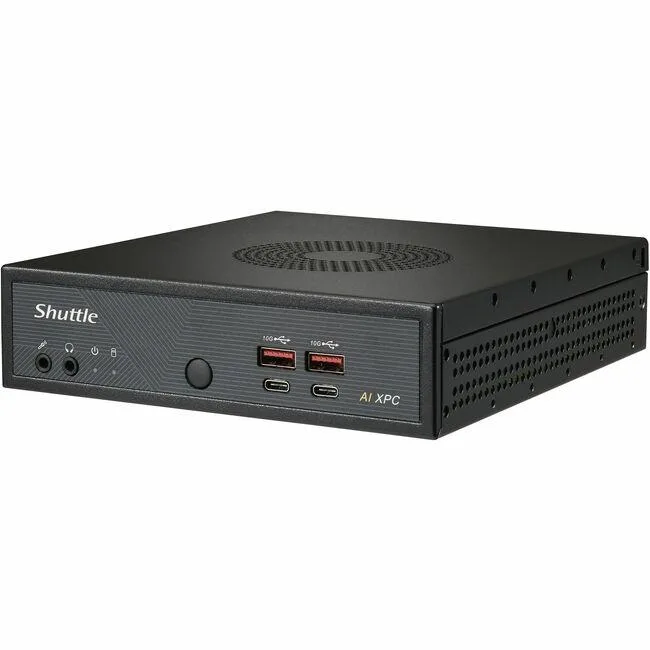 Black slim barebone mini PC, 1.3 litre form factor