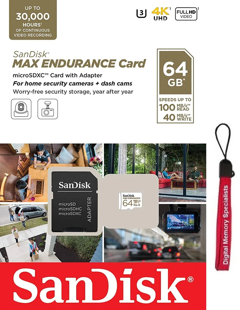 SanDisk SanDisk MAX ENDURANCE 64GB microSDXC 100MB/s C10 U3 V30 with Adapter — φωτογραφία προϊόντος