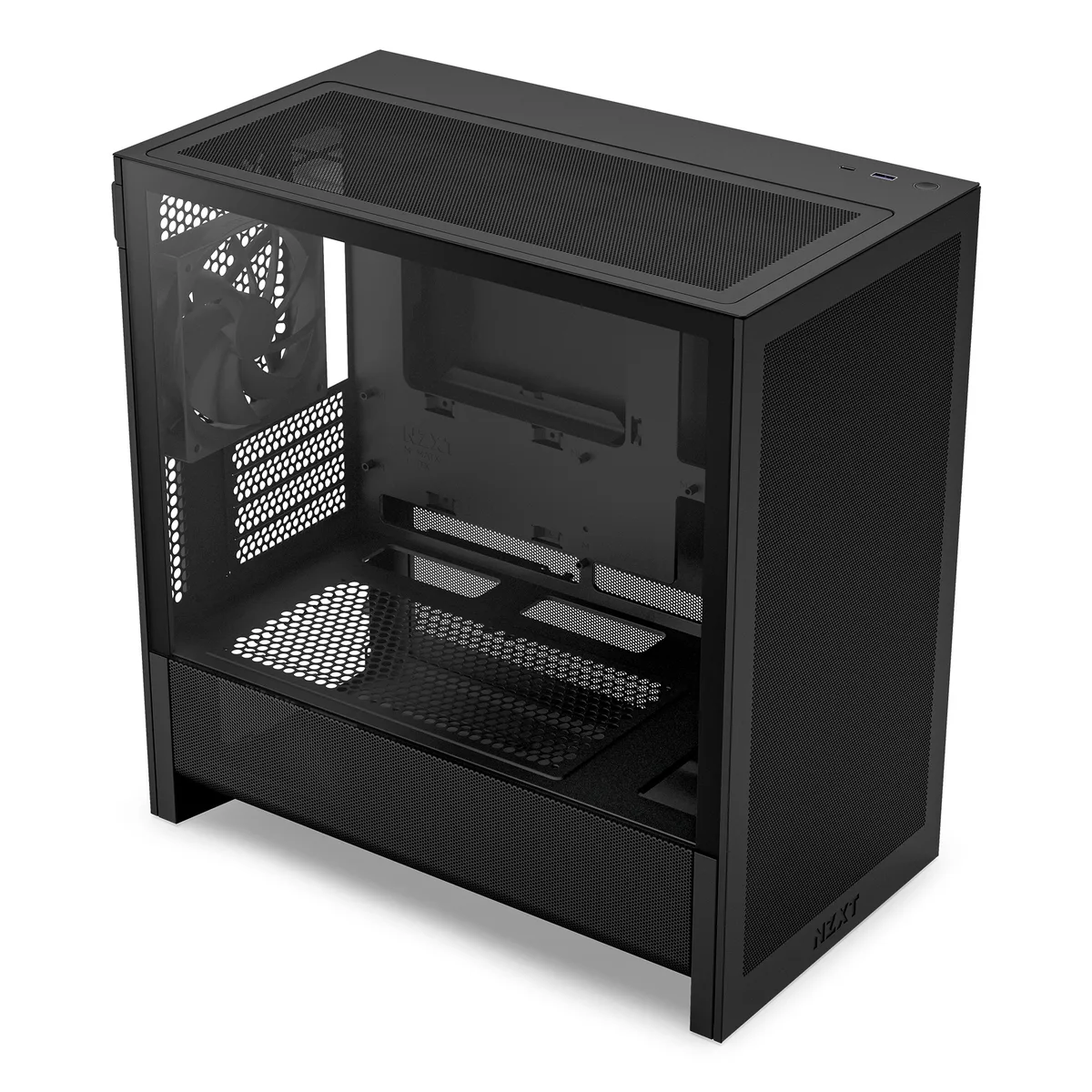 Black Micro ATX case with tinted tempered glass side panel