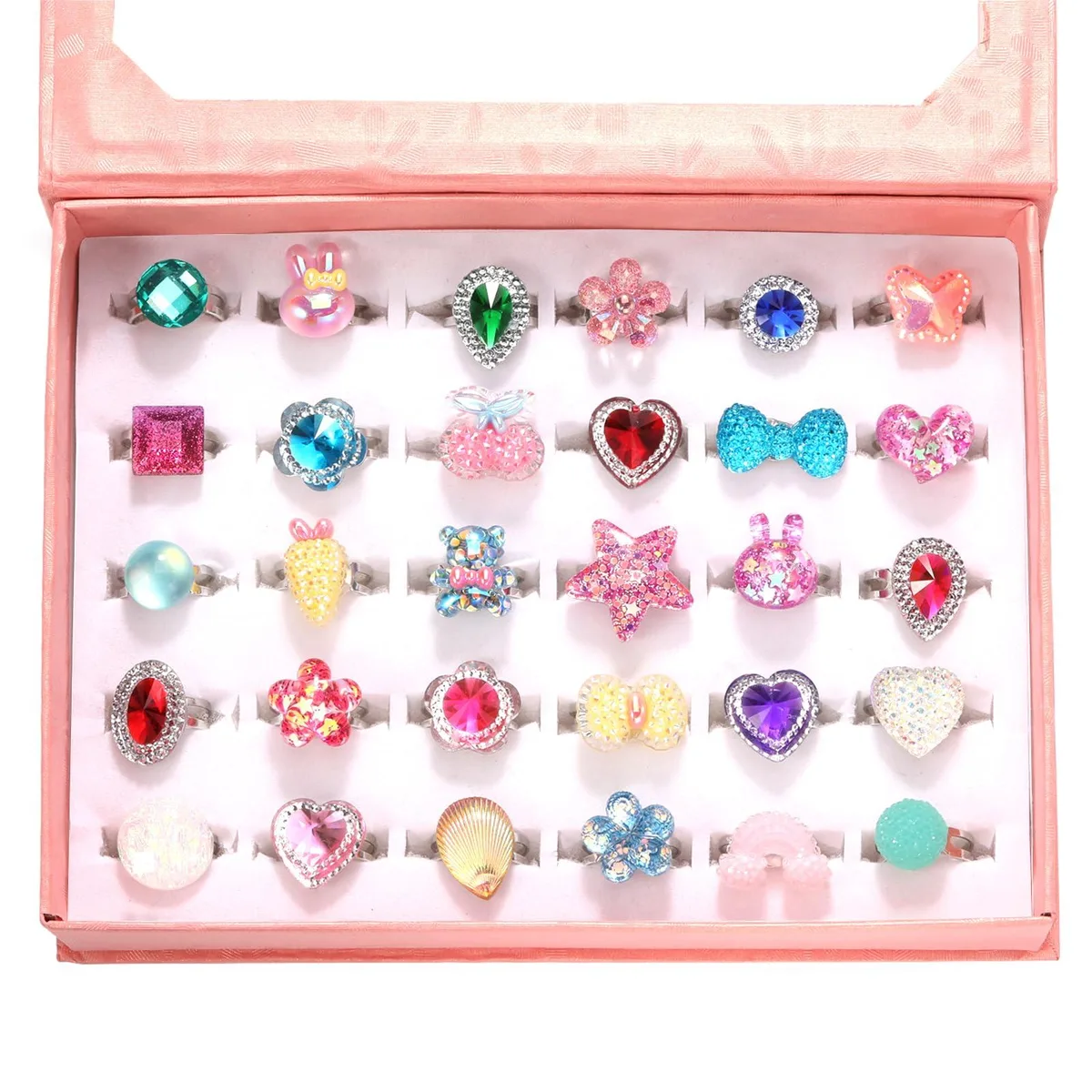  PinkSheep 24 Lovely Ring Adjustable Resin Ring Multi 30 — product photo