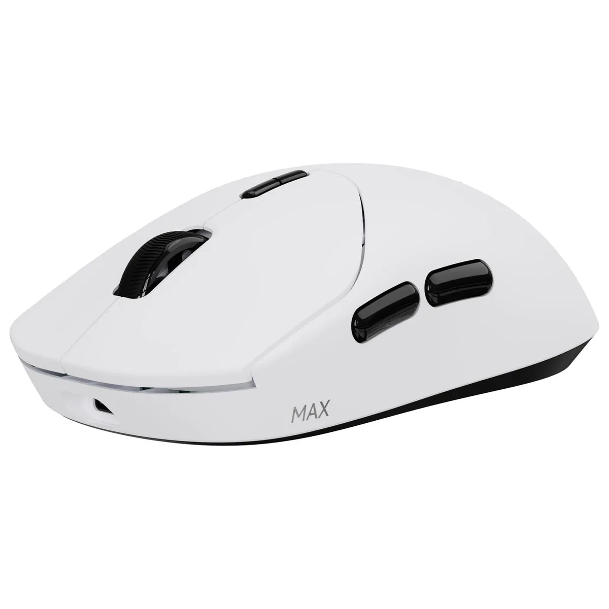 White right-handed gaming mouse, lightweight honeycomb shell, USB-C cable included