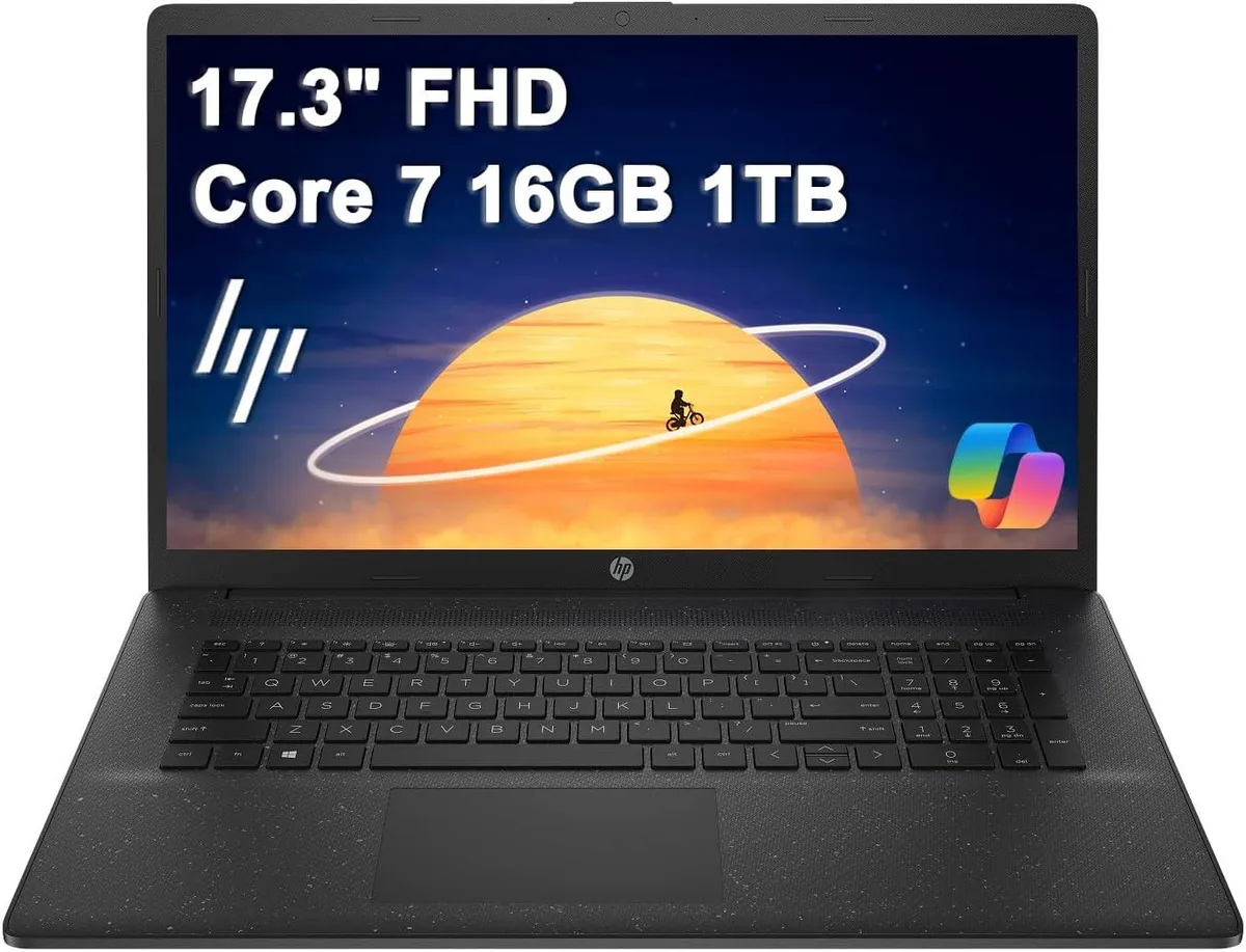 HP HP 17 Business Laptop 17.3" FHD Intel Core 7 150U 16GB 1TB NVMe Windows 11 Pro Black — Produktfoto
