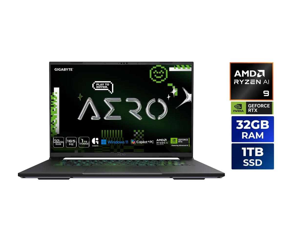 Space Gray gaming laptop with 16 inch WQXGA display