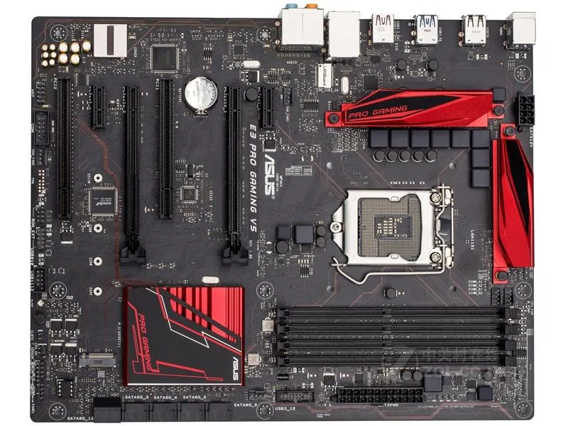 Green ATX motherboard with black heatsinks and silver LGA 1151 socket