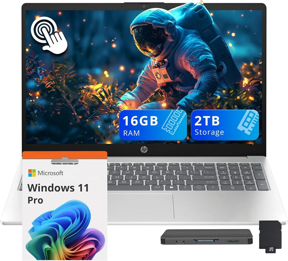 HP HP 15.6" FHD Touchscreen Business Laptop Intel Core i5-1334U 16GB 1TB SSD + 1TB Docking Station Silver — foto produk