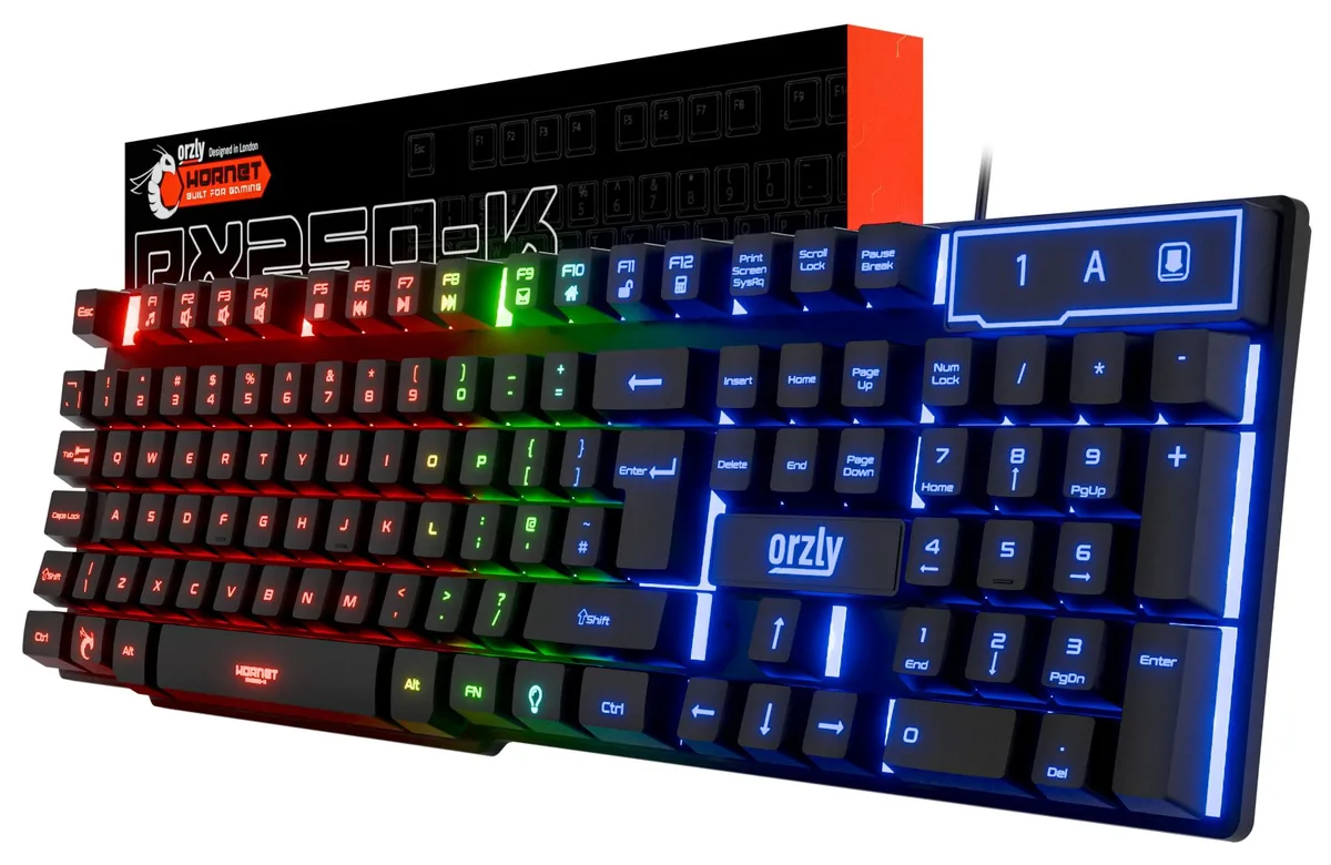 Orzly RX-250 Hornet Edition 104-key membrane gaming keyboard — termékfotó