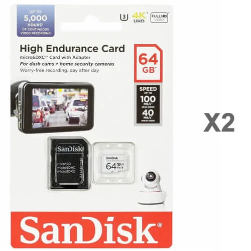 SanDisk SanDisk High Endurance 64GB microSDXC Class 10 2-pack — תמונת המוצר