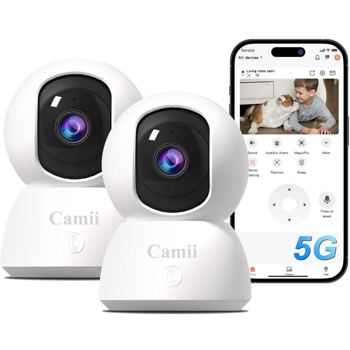 Clover 3MP-DulCam 2-Camera Wireless Surveillance 2304x1296 360° Pan 90° Tilt — ürün fotoğrafı
