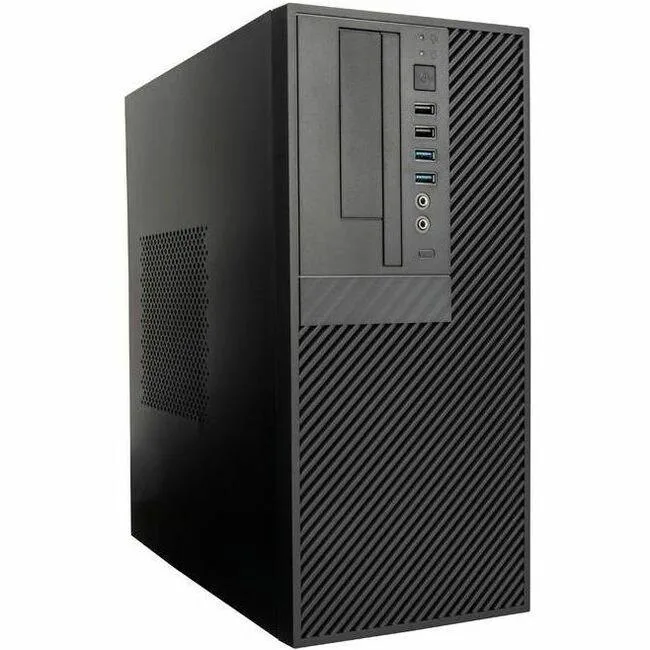 Compact mini-tower case in dark metal finish