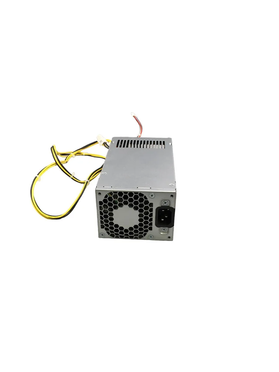 HP 180 watt USFF power supply unit, matte metal enclosure with ventilation grille and rear connector socket