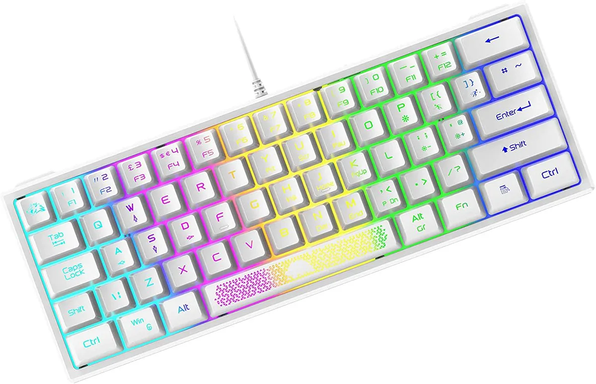 zhhcyyds zhhcyyds K61 60% Gaming Keyboard 62 Key Wired White — product photo