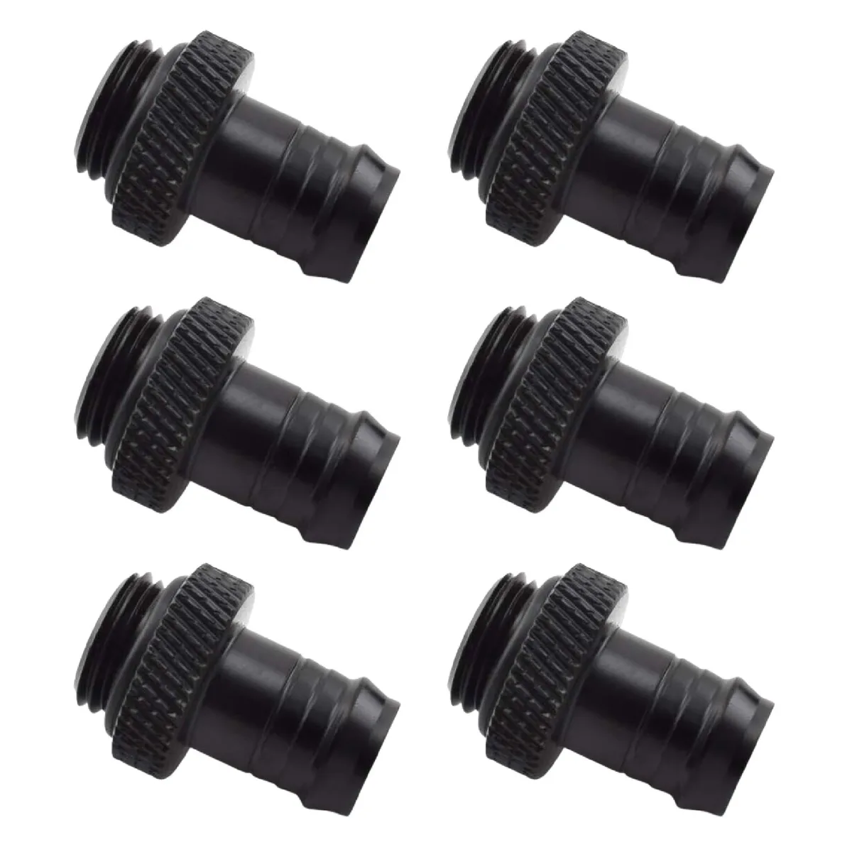 greenDracaena greenDracaena G1/4" to 3/8" Barb Fitting 6 Pack Black — photo du produit