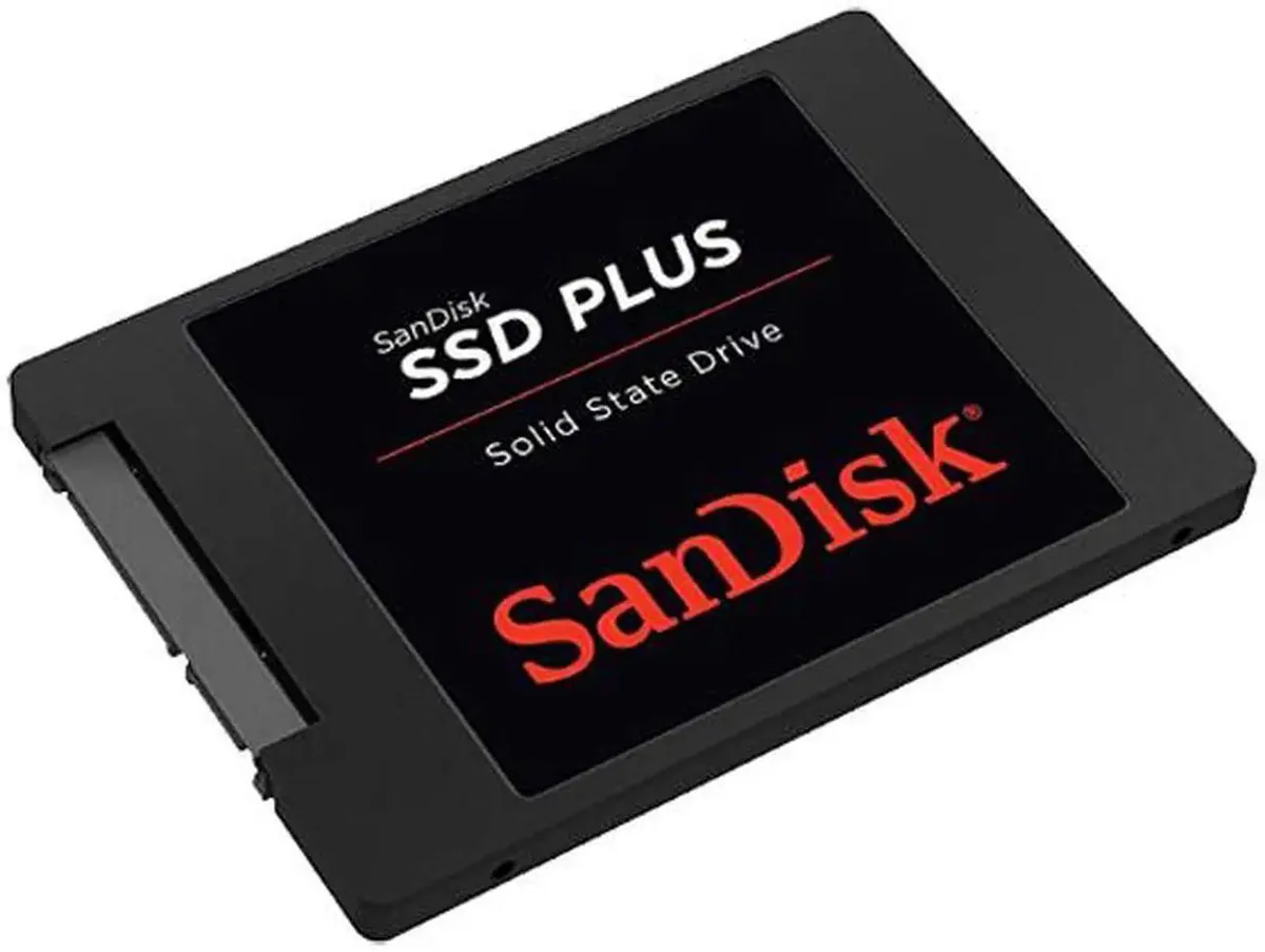 SanDisk SSD PLUS 2.5 inch 2TB SATA internal solid state drive, black metal casing