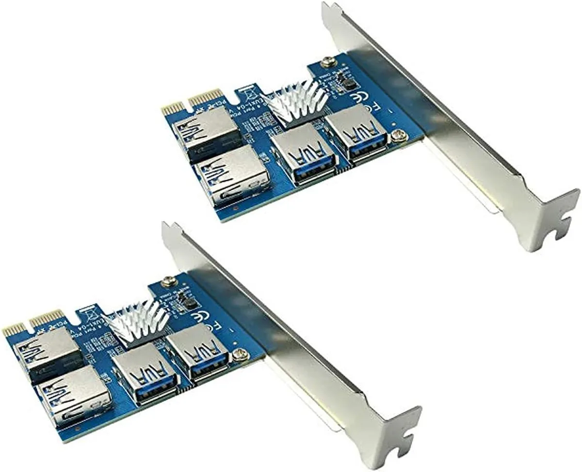 AAAwave AAAwave PCIe 1x to 16x Riser Card 1 to 4 USB 3.0 Hub Pack of 2 — صورة المنتج