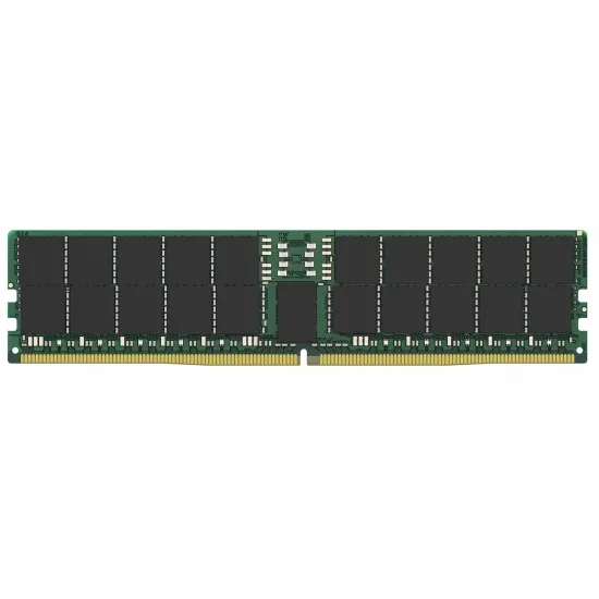 Green rectangular circuit board with gold edge connectors and black memory chips, no heat spreader