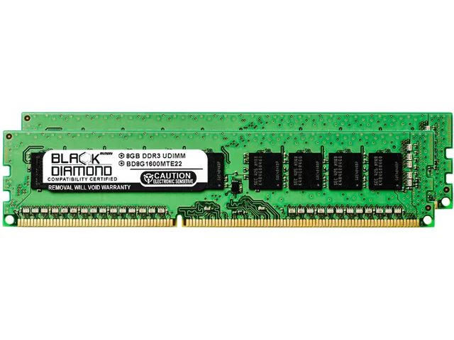 Black Diamond Memory Black Diamond Memory BD8GX21600MTE22 16GB (2x8GB) DDR3 1600 ECC Unbuffered server RAM — photo du produit