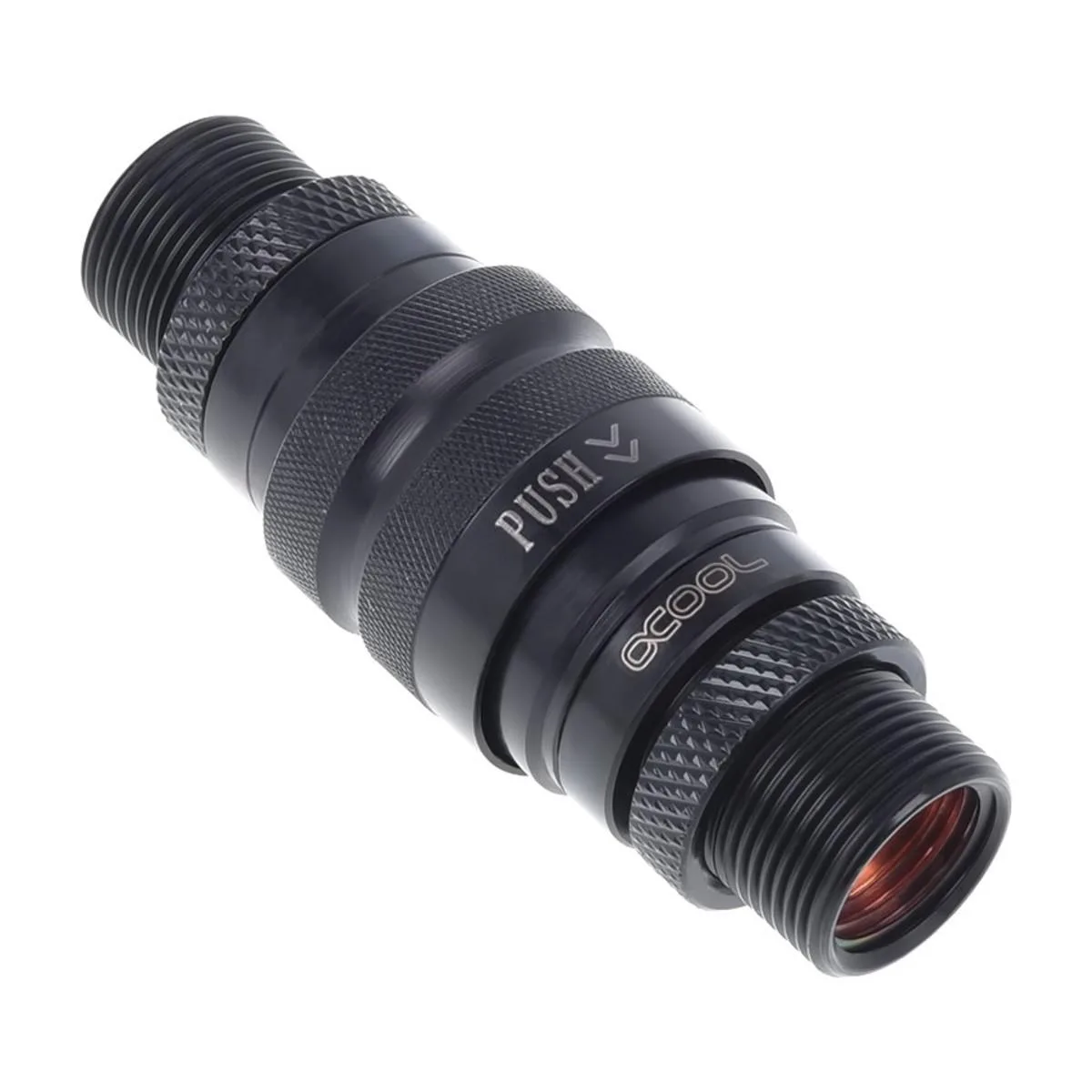 Alphacool Alphacool Eiszapfen HF Quick Release Connector Kit Double Bulkhead G1/4 Deep Black Brass 1012788 diy cooling — 商品照片