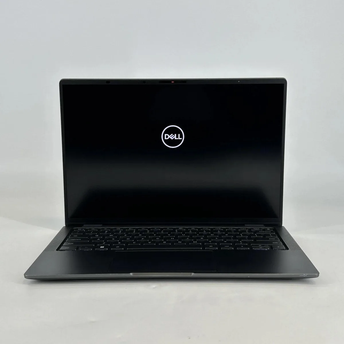 Silver 14 inch Dell Latitude 9430 laptop open showing keyboard and screen