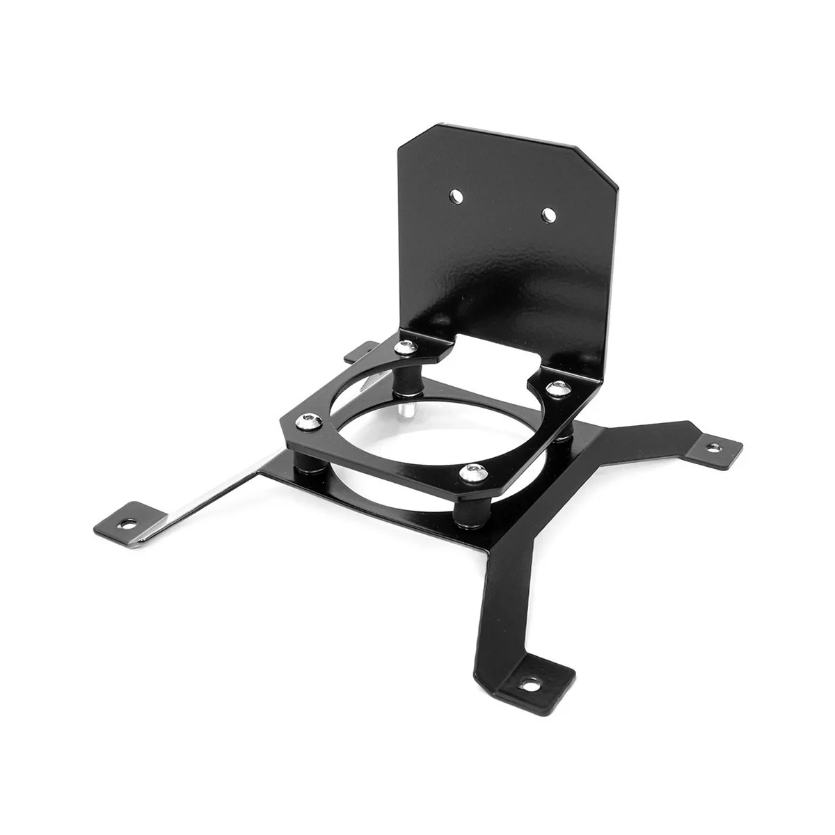 Black pump stand with rubber decouplers for 120mm fan mount