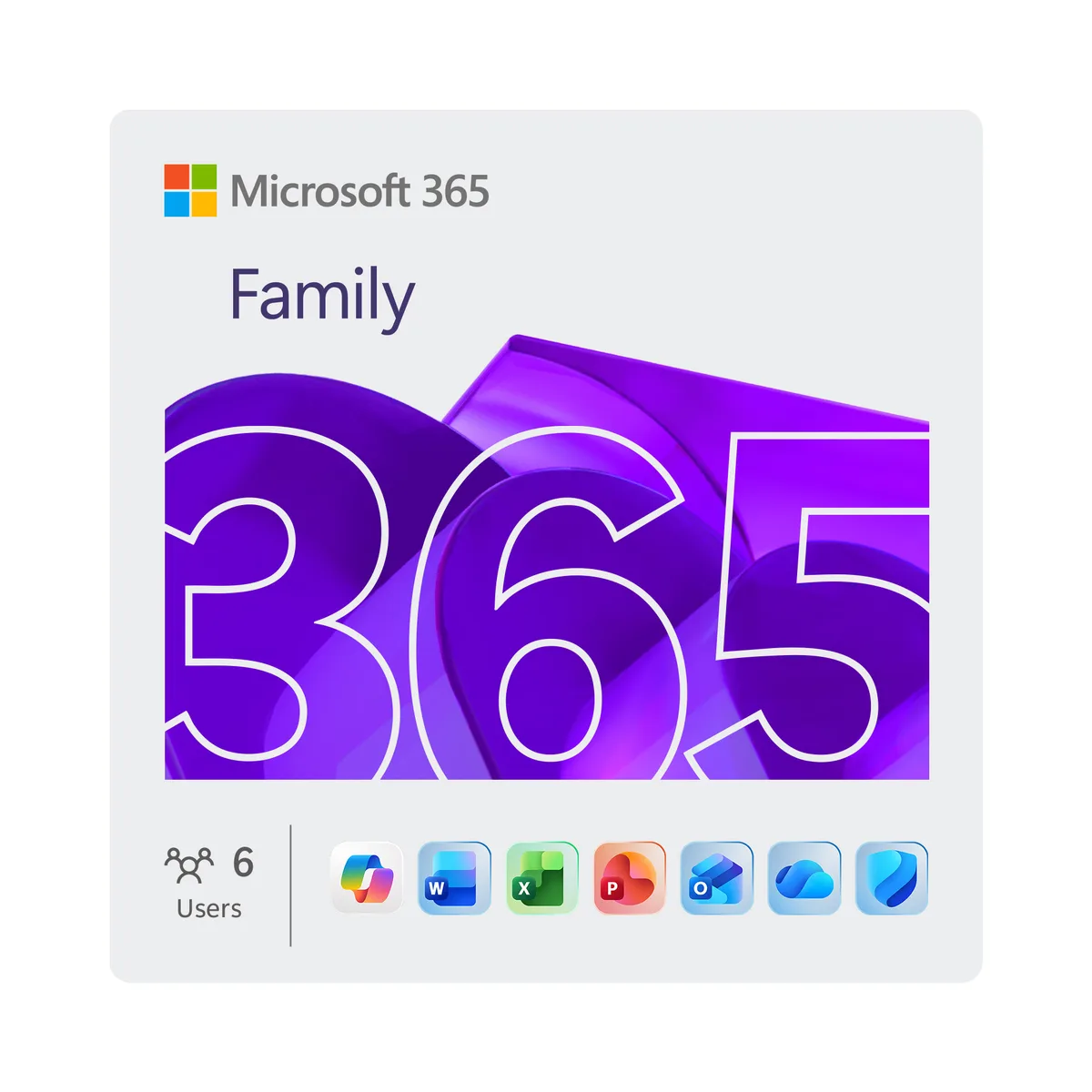 Microsoft Microsoft EP2-33831 365 Family 1 Year 6 People — produkto nuotrauka