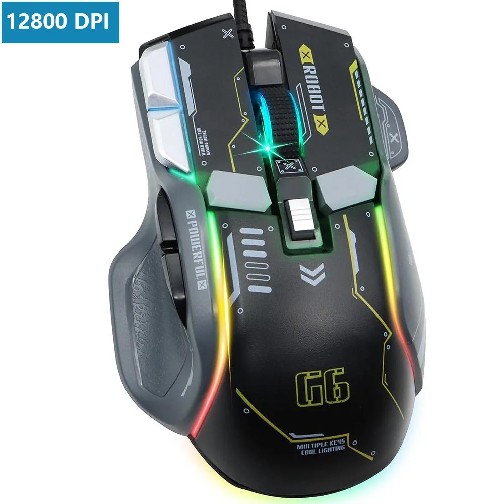 AUTYUE AUTYUE USB Wired Gaming Mouse 12800 DPI 10 Buttons Black — tuotekuva