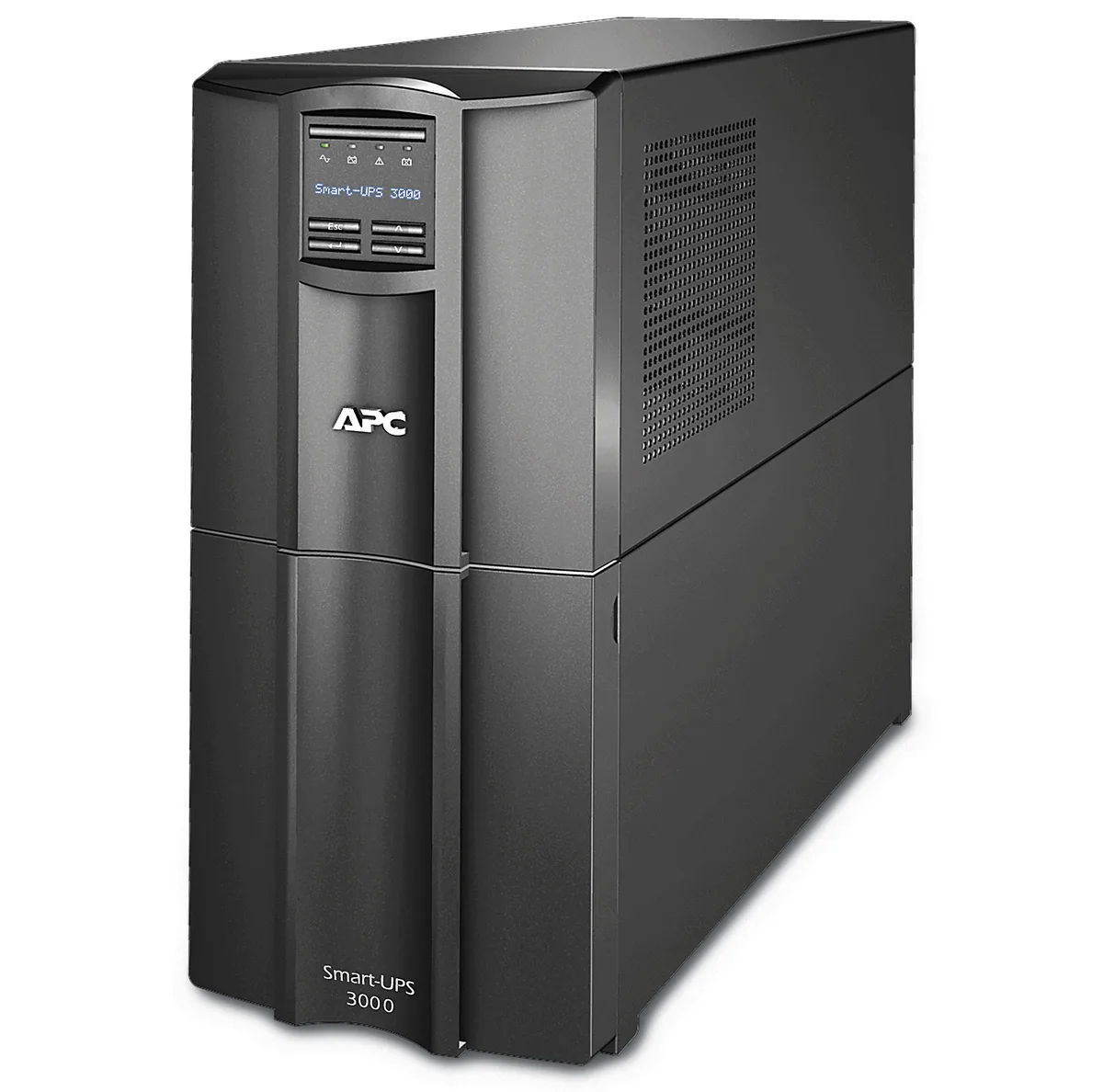 Rectangular black tower UPS with LCD display and ten outlets
