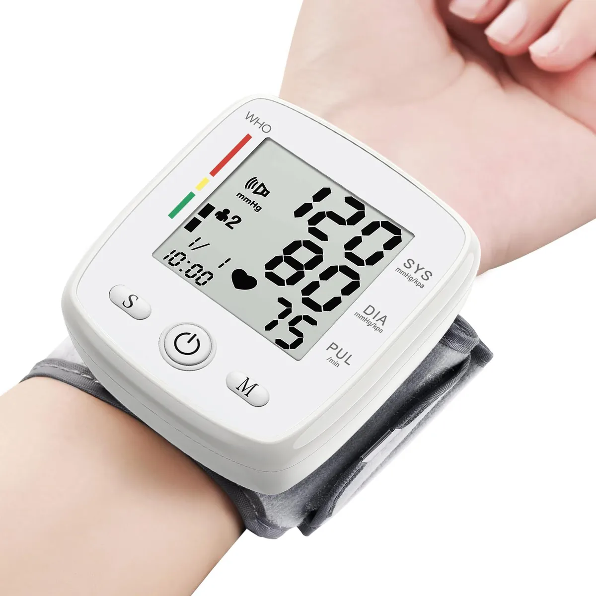  EC2WORLD CK-W355 Wrist Blood Pressure Monitor White 5.3-7.7in 180 Memory — produkto nuotrauka