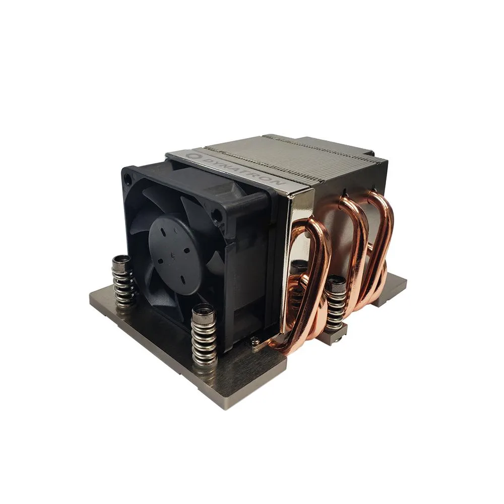 Dynatron J10 copper heatsink with fan, silver fin stack, 4.7x3.6x2.6 inches