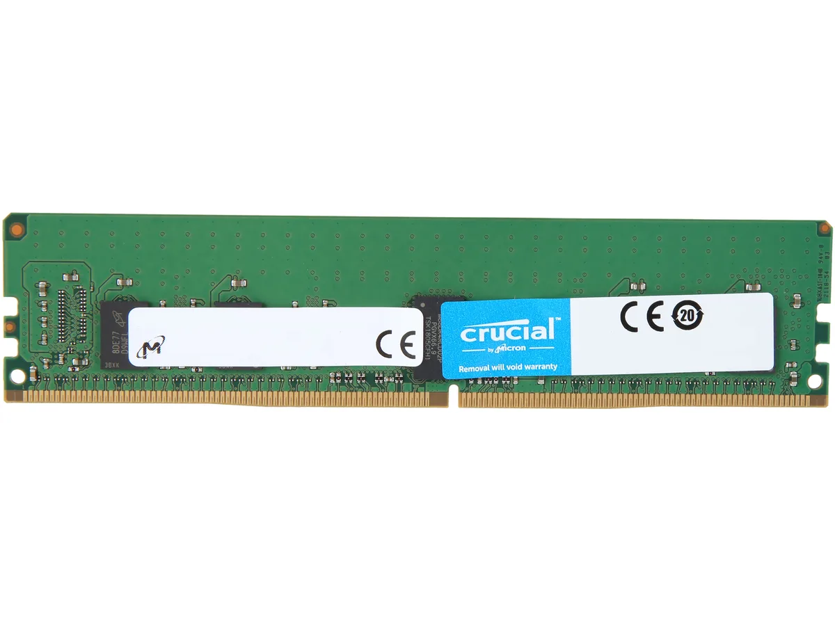 Green 288-pin DDR4 DIMM with silver heatsink, 16GB registered ECC module