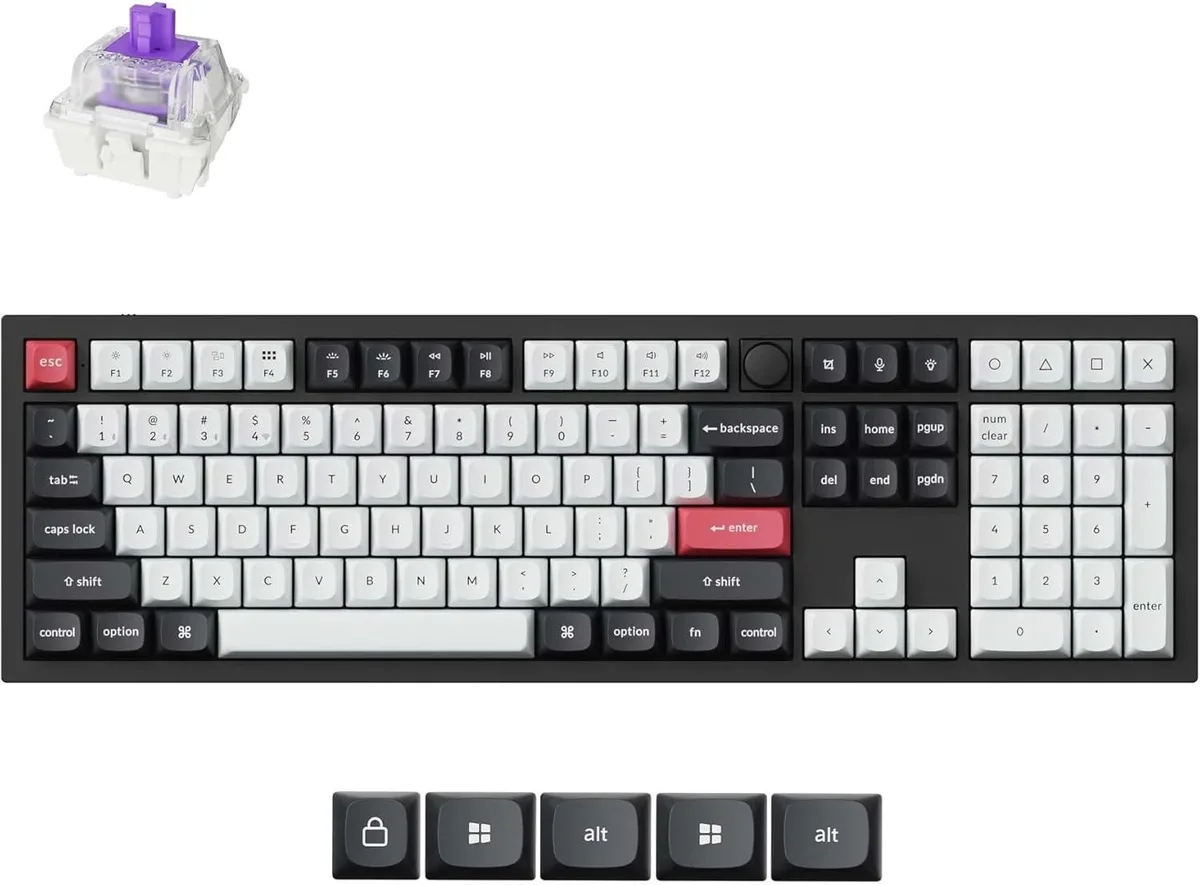 Carbon black full-size mechanical keyboard with aluminium case