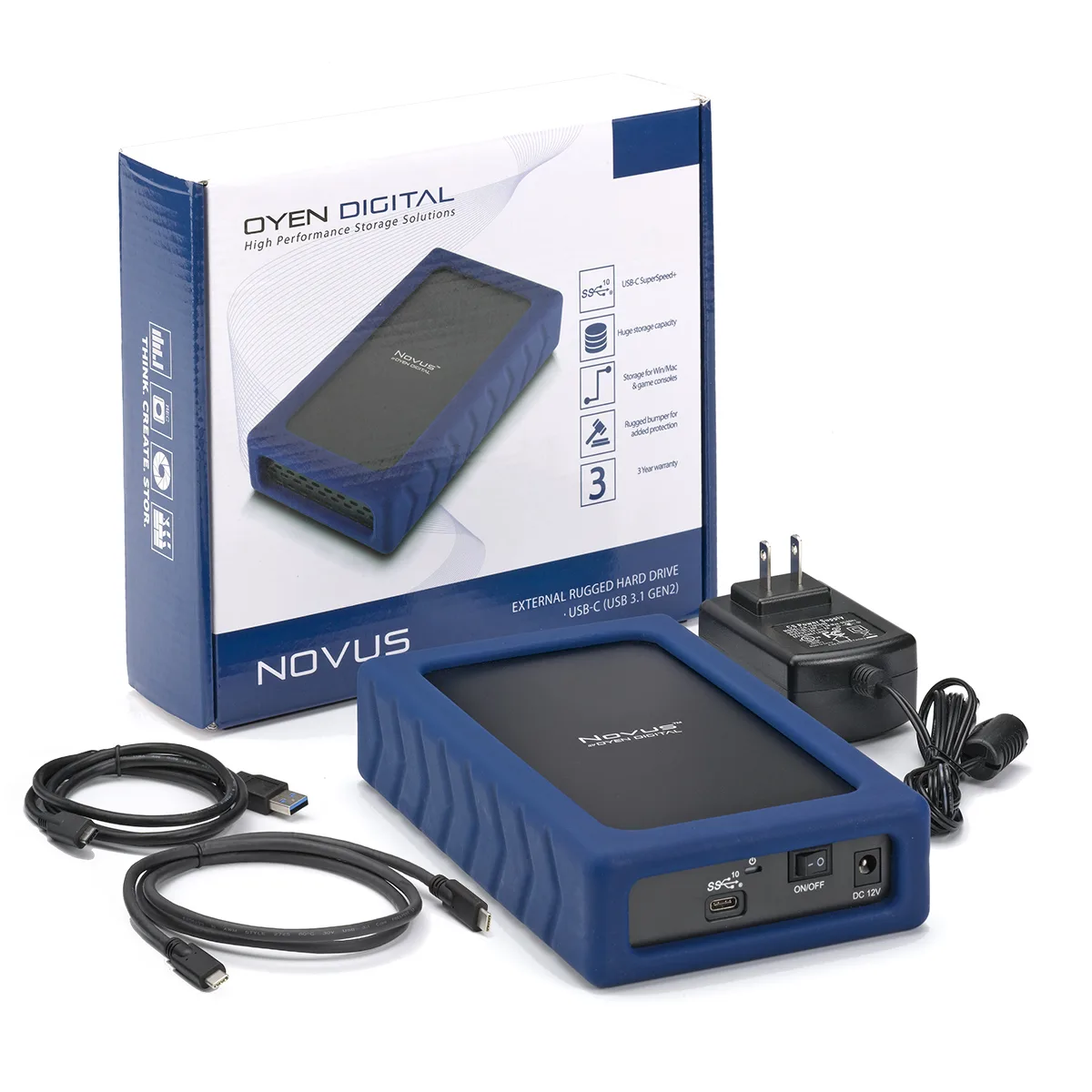 Oyen Digital Oyen Digital Novus 8TB 3.5" 7200 RPM USB 3.2 Thunderbolt Blue — produktbild