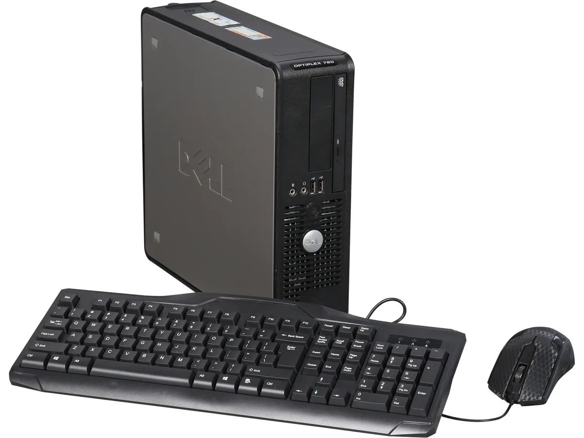 A compact silver desktop tower with a slim profile and matte finish