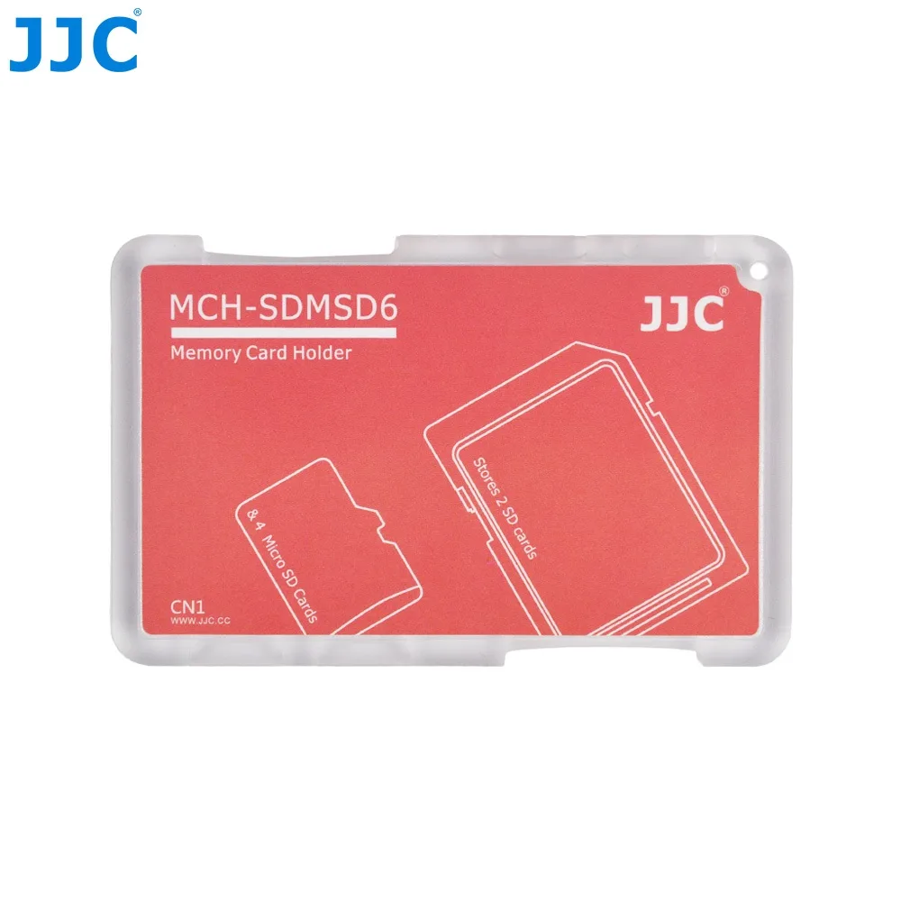 JJC Photography Equipment JJC Photography Equipment MCH-SDMSD6CN memory card case 4 microSD 2 SD red — tuotekuva