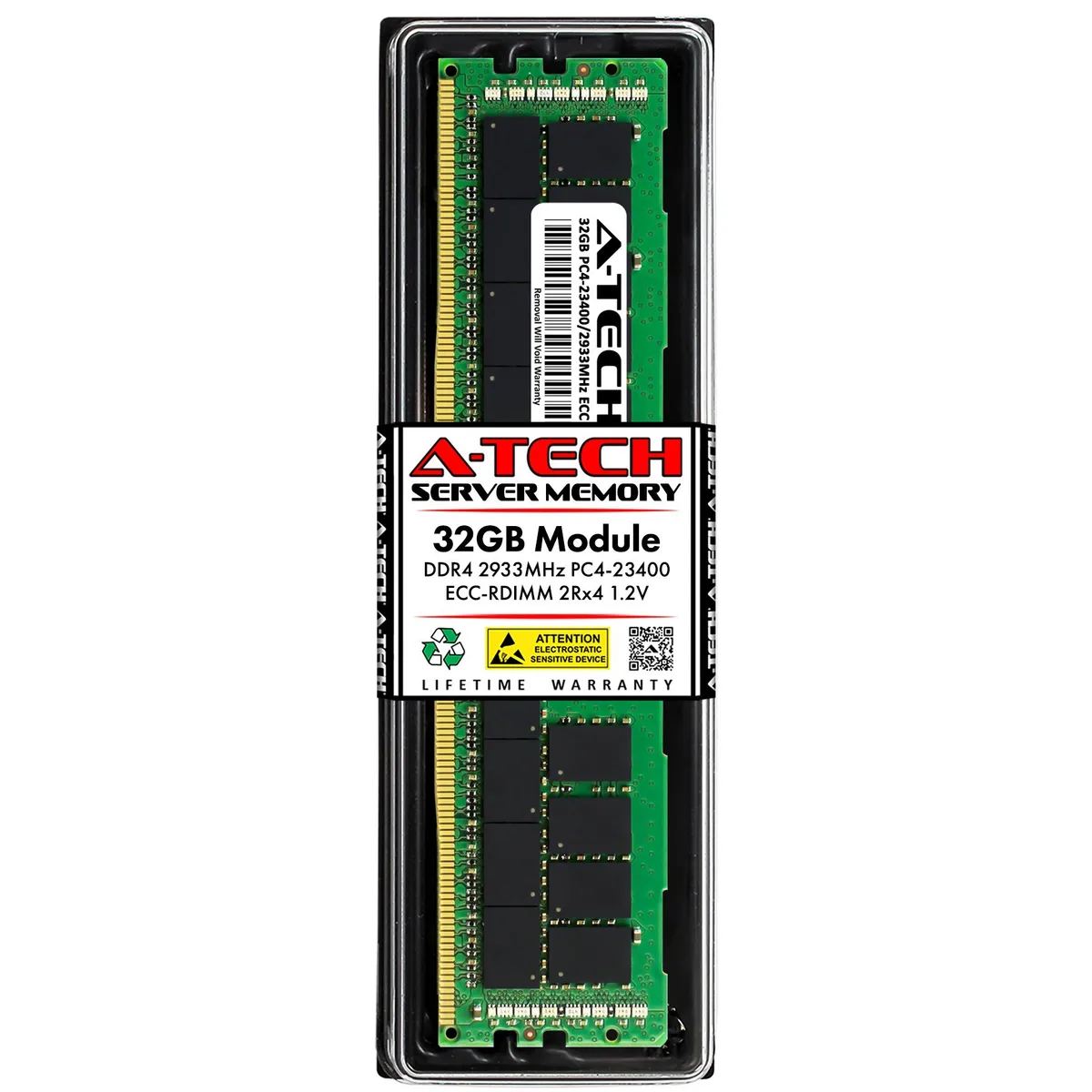 A-Tech A-Tech 32GB DDR4 2933MHz ECC RDIMM 2Rx4 for HP P00924-B21 Server RAM — photo du produit
