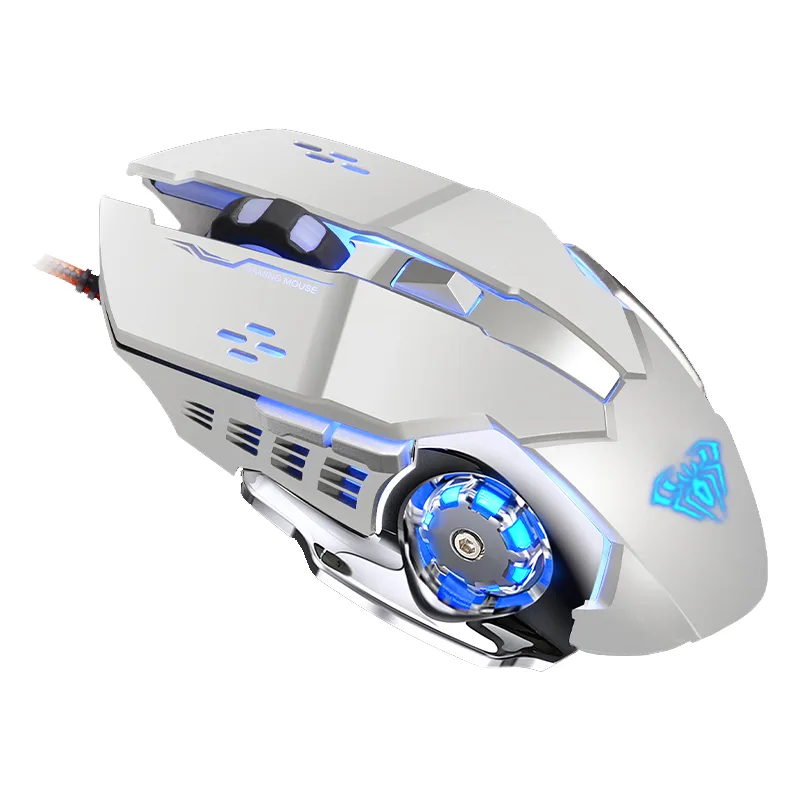 AULA AULA Wired Gaming Mouse 2400DPI White 6 Buttons Macro Programmable — foto del producto